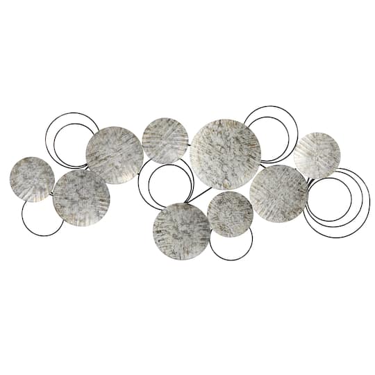 4.5ft. x 2ft. Galvanized Embossed Metal Discs Wall Art Decor